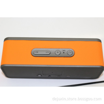 2016 Quality Stereo Bluetooth Speaker Leather surface LED display